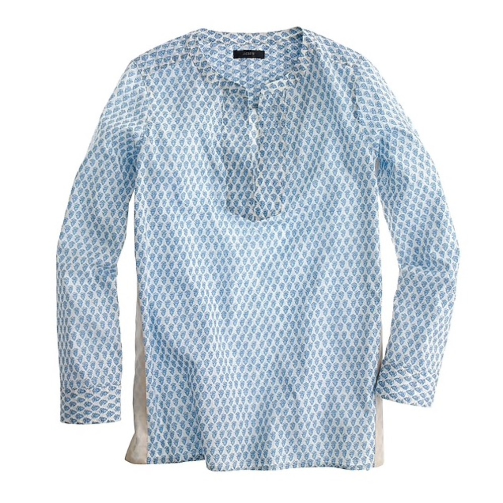 J. Crew 00 floral print tunic with gold detailing